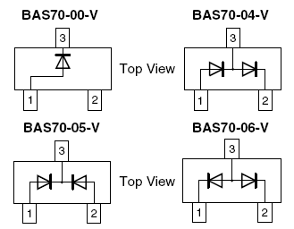 BAS70-04, Слабосигнальный последовательный сдвоенный диод Шотки